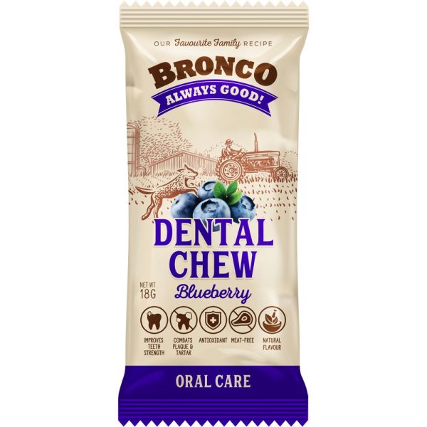 12 FOR $10: Bronco Dental Chew Blueberry Dog Treat 18g Discount