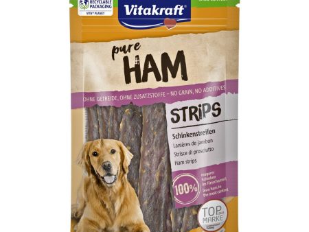 $2 OFF (Exp 14May25): Vitakraft Pure Ham Strips Grain-Free Dog Treats 80g Online now