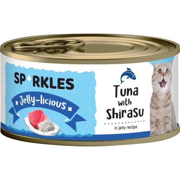 Sparkles Jelly-licious Tuna With Shirasu Canned Cat Food 80g x 24 Cheap