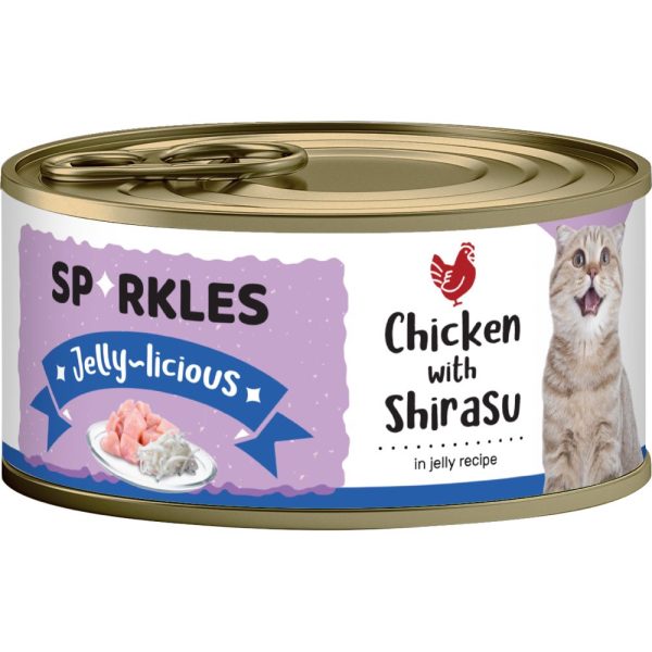 Sparkles Jelly-licious Chicken With Shirasu Canned Cat Food 80g x 24 Online