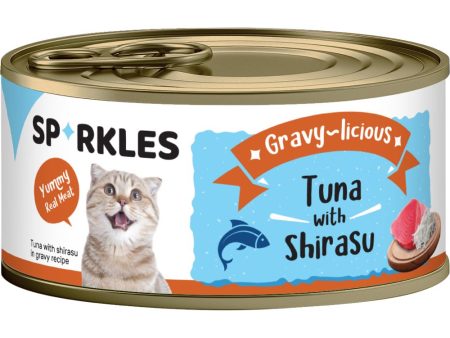 Sparkles Gravy-licious Tuna With Shirasu Canned Cat Food 80g x 24 Fashion