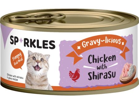 Sparkles Gravy-licious Chicken With Shirasu Canned Cat Food 80g x 24 on Sale