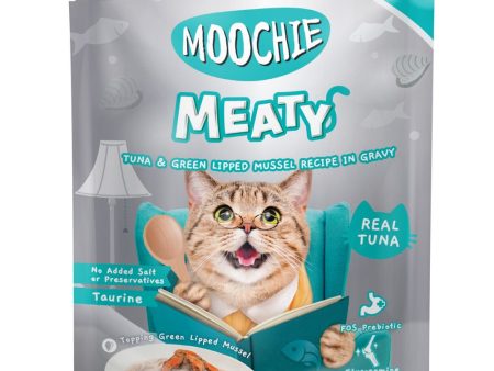 24% OFF: Moochie Meaty Tuna & Green-Lipped Mussel Recipe In Gravy Senior Pouch Cat Food 70g x 12 Online now