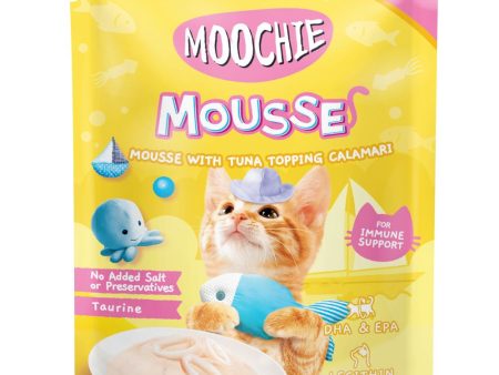 $8 OFF (Exp 4Feb25): Moochie Mousse With Tuna Topping Calamari Kitten Pouch Cat Food 70g x 12 Sale