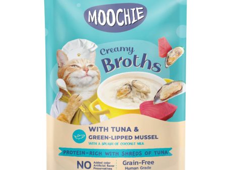 20% OFF: Moochie Creamy Broths With Tuna & Green-Lipped Mussel Grain-Free Pouch Cat Food 40g x 16 Discount