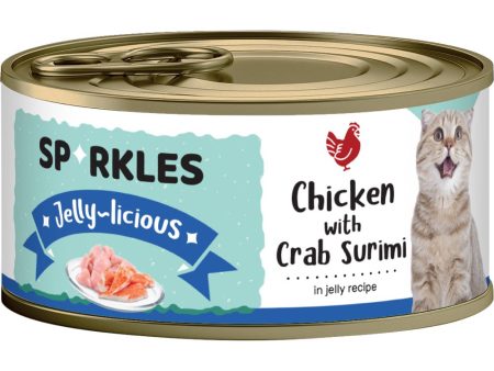 Sparkles Jelly-licious Chicken With Crab Surimi Canned Cat Food 80g x 24 Online now