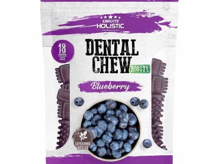 2 FOR $12.80: Absolute Holistic Boost Blueberry Petite Grain-Free Dental Dog Chews 160g Online