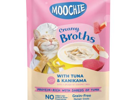 20% OFF: Moochie Creamy Broths With Tuna & Kanikama Grain-Free Pouch Cat Food 40g x 16 For Cheap