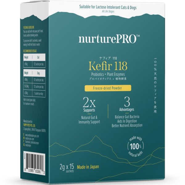 10% OFF: Nurture Pro Kefir 118 Probiotics + Plant Enzymes Freeze-Dried Powder Supplement  For Cats & Dogs 30g Hot on Sale