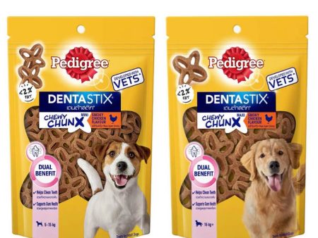 10% OFF: Pedigree Dentastix Chewy Chunx Smoky Chicken Dental Dog Treats 68g on Sale