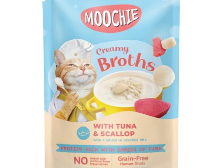 20% OFF: Moochie Creamy Broths With Tuna & Scallop Grain-Free Pouch Cat Food 40g x 16 For Cheap