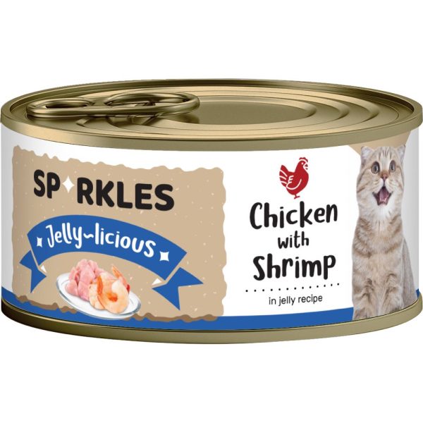 Sparkles Jelly-licious Chicken With Shrimp Canned Cat Food 80g x 24 Discount