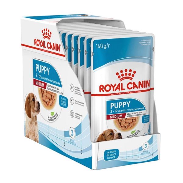 $12 OFF: Royal Canin Medium Puppy Pouch Dog Food 140g x 10 Fashion