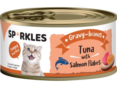 Sparkles Gravy-licious Tuna With Salmon Flakes Canned Cat Food 80g x 24 Online Hot Sale