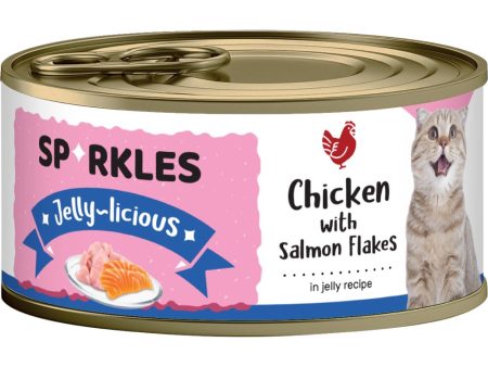 Sparkles Jelly-licious Chicken With Salmon Flakes Canned Cat Food 80g x 24 Online Hot Sale