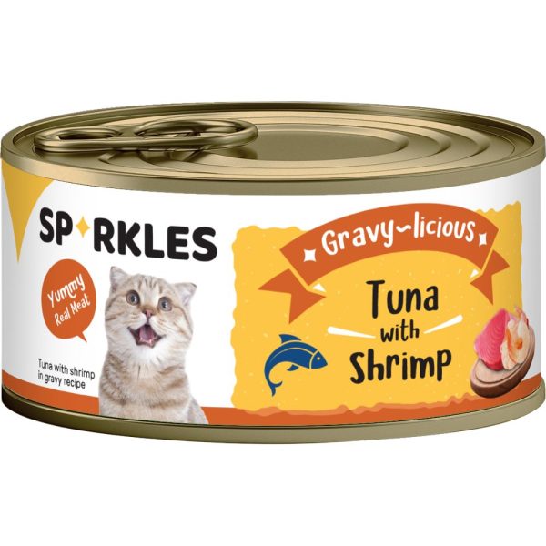 Sparkles Gravy-licious Tuna With Shrimp Canned Cat Food 80g x 24 Sale