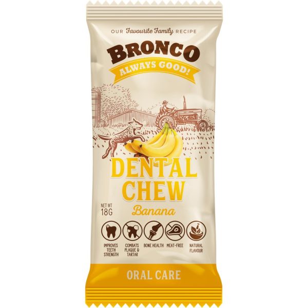 12 FOR $10: Bronco Dental Chew Banana Dog Treat 18g Fashion