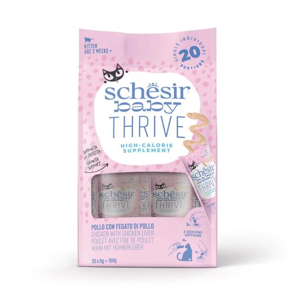 Schesir Baby Thrive High Calorie Chicken With Chicken Liver Pouch Supplement Cat Food 160g Hot on Sale