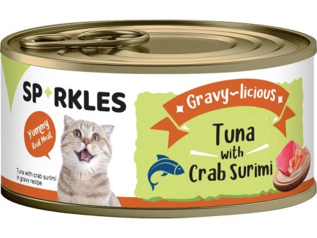 Sparkles Gravy-licious Tuna With Crab Surimi Canned Cat Food 80g x 24 Online