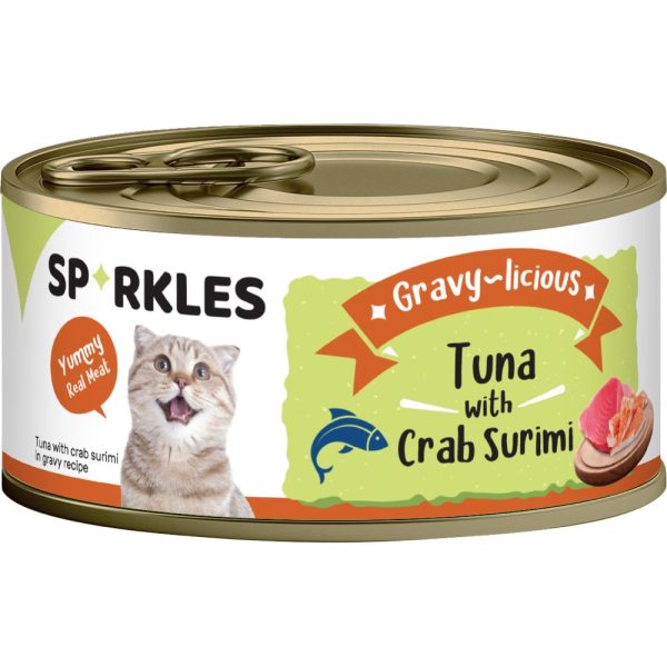 Sparkles Gravy-licious Tuna With Crab Surimi Canned Cat Food 80g x 24 Online