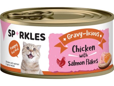 Sparkles Gravy-licious Chicken With Salmon Flakes Canned Cat Food 80g x 24 Cheap