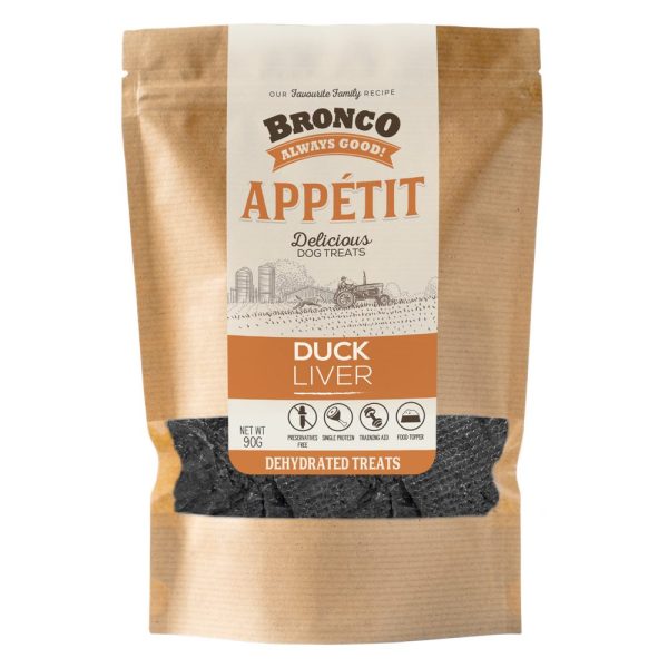 $4 OFF: Bronco Appetit Duck Liver Dehydrated Dog Treats 90g Online Hot Sale