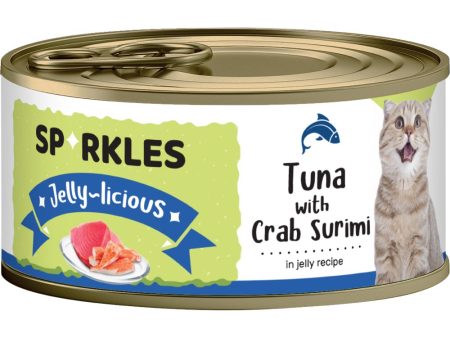 Sparkles Jelly-licious Tuna With Crab Surimi Canned Cat Food 80g x 24 Fashion