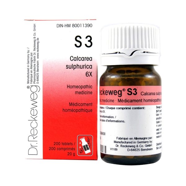 Dr. Reckeweg S3 Calcarea Sulphurica 12X Tablets 20g For Sale