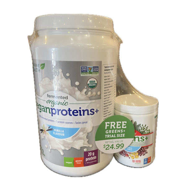 Genuine Health Org. Fermented Vegan Proteins+ Vanilla 900G + BONUS Vanilla greens+ Extra Energy 148g Cheap