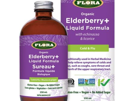 Flora Organic Elderberry+ Liquid Formula 250ml Fashion