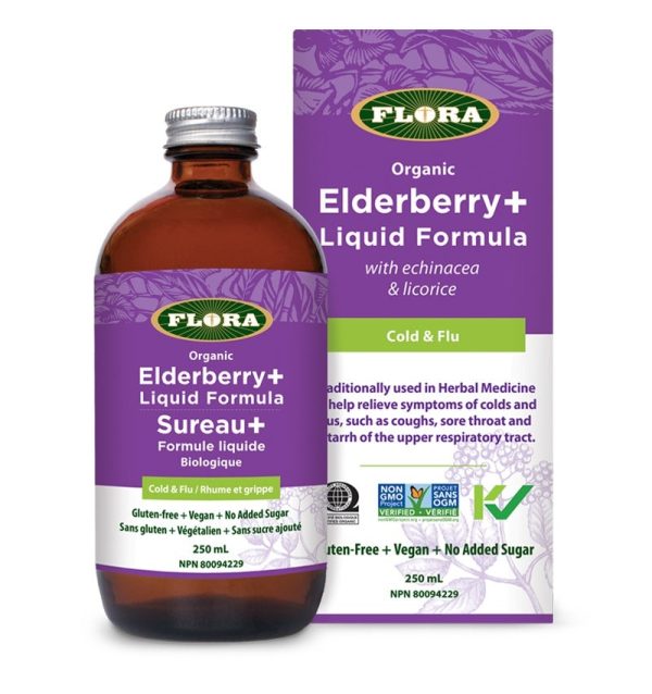 Flora Organic Elderberry+ Liquid Formula 250ml Fashion