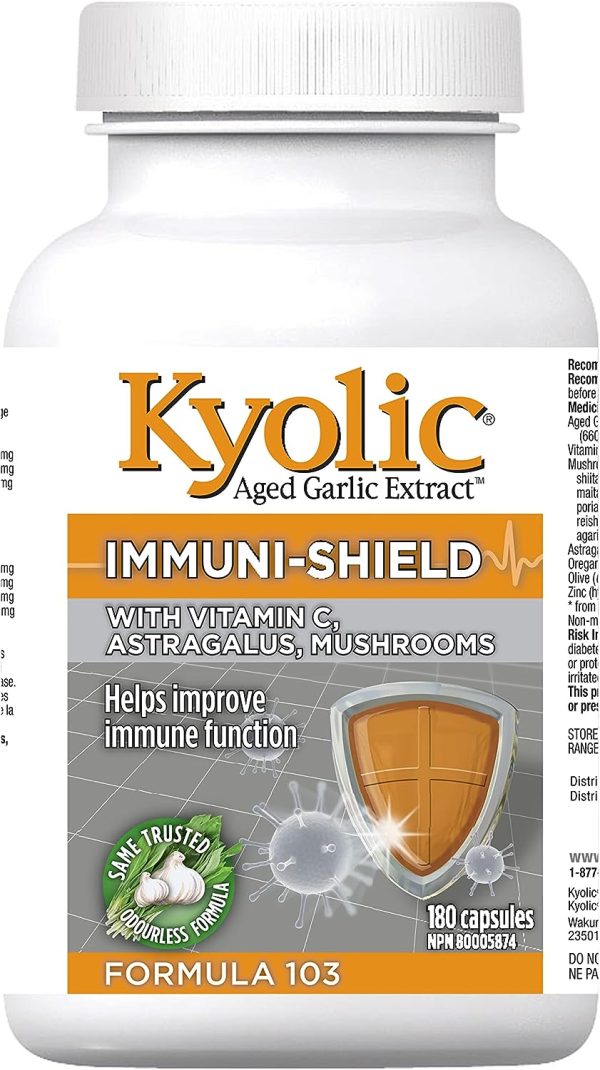 Kyolic Formula 103 Immuni-Shield With Vitamin C 180 Capsules Supply