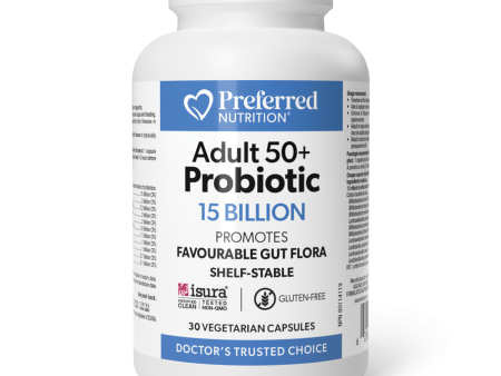 Preferred Nutrition Adult 50+ Probiotic 15 Billion 30 Vegetarian Capsules on Sale