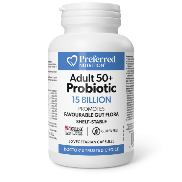 Preferred Nutrition Adult 50+ Probiotic 15 Billion 30 Vegetarian Capsules on Sale