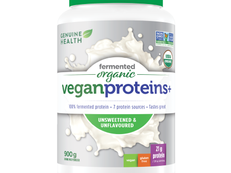 Genuine Health Organic Fermented Vegan Proteins+ Unflavoured & Unsweetened 900G For Discount