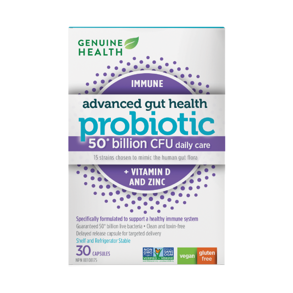 Genuine Health Adv. Gut Health Immune Daily Probiotics 50B 30 Vegan Capsules Online now