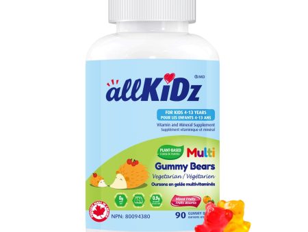 AllKidz Multi Gummy Bears Vegetarian, No-Sugar Added 90 Gummy Bears Supply