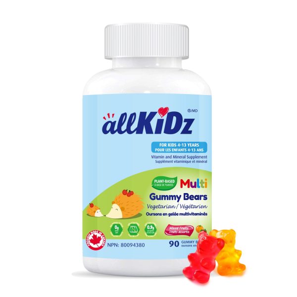 AllKidz Multi Gummy Bears Vegetarian, No-Sugar Added 90 Gummy Bears Supply