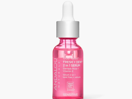 Andalou 1000 Roses Fresh + Dewy 2 in 1 Serum 30ml For Sale