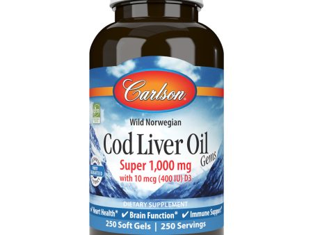 Carlson Super Cod Liver Oil 1,000mg 250 Softgels Online Sale