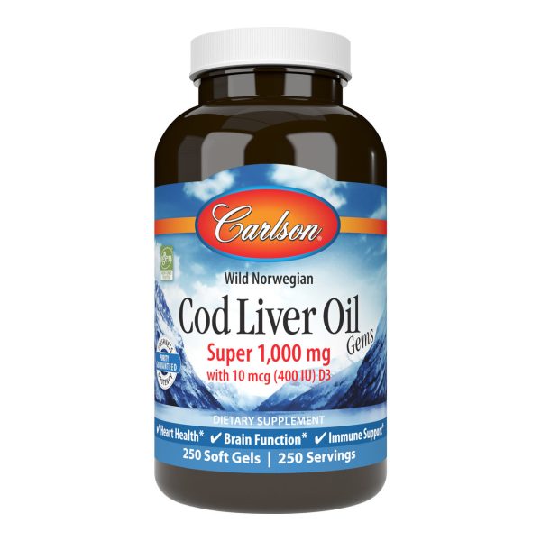 Carlson Super Cod Liver Oil 1,000mg 250 Softgels Online Sale