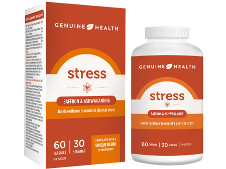 Genuine Health Stress Saffron & Ashwagandha 60 Vegetarian Capsules For Discount