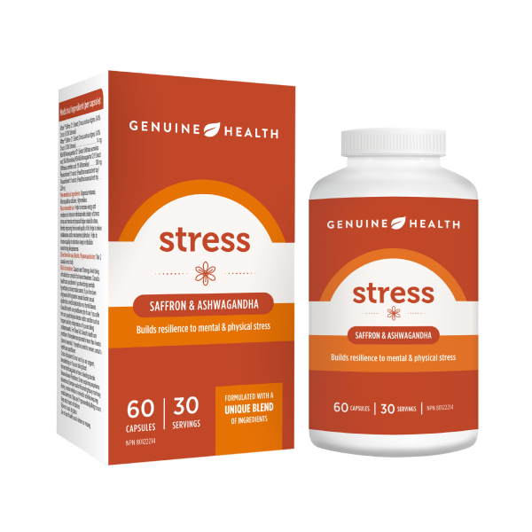 Genuine Health Stress Saffron & Ashwagandha 60 Vegetarian Capsules For Discount