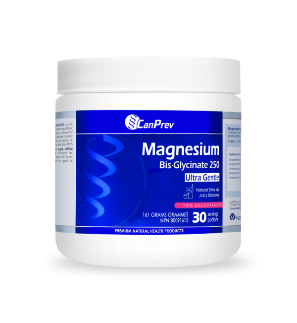 CanPrev Magnesium Bis-Glycinate 250 Ultra Gentle Powder Juicy Blueberry 161g on Sale