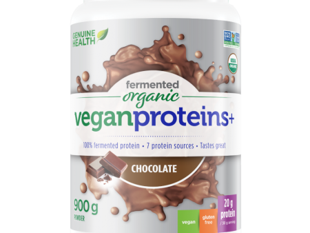 Genuine Health Organic Fermented Vegan Proteins+ Chocolate 900g Discount