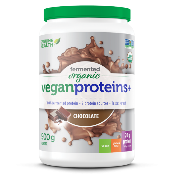 Genuine Health Organic Fermented Vegan Proteins+ Chocolate 900g Discount