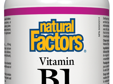 Natural Factors Vitamin B1 100mg 90 Tablets Thiamine Supply