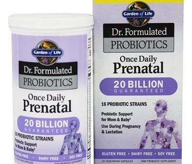 Garden of Life Dr. Formulated Once Daily Prenatal Probiotics, Shelf Stable, 20 Billion 30 Vegetarian Capsules Hot on Sale