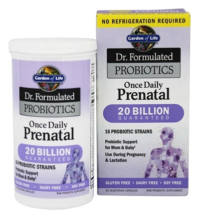 Garden of Life Dr. Formulated Once Daily Prenatal Probiotics, Shelf Stable, 20 Billion 30 Vegetarian Capsules Hot on Sale