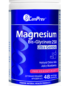 CanPrev Magnesium Bis-Glycinate 250 Ultra Gentle Powder Juicy Blueberry 257g on Sale